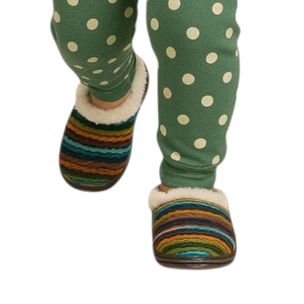 NWT Royal Deluxe Girls Slippers Size‎ Small 11-12 Memory Foam Multicolor Comfort